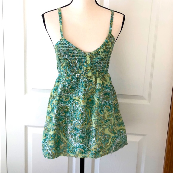 Mossimo Womens Vneck Cotton Paisley Tank Medium - Picture 1 of 6